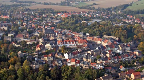 Stadtkern von Waldenburg/ rechts hinten: Altwaldenburg